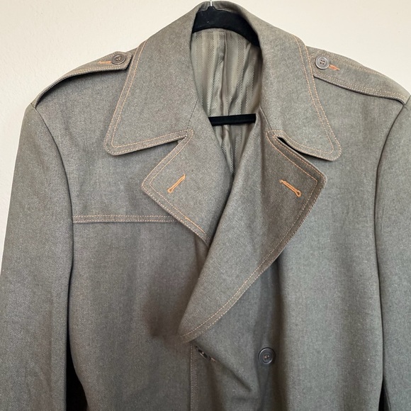 IL Canto Olive Green Denim Trench Coat - Picture 3 of 12